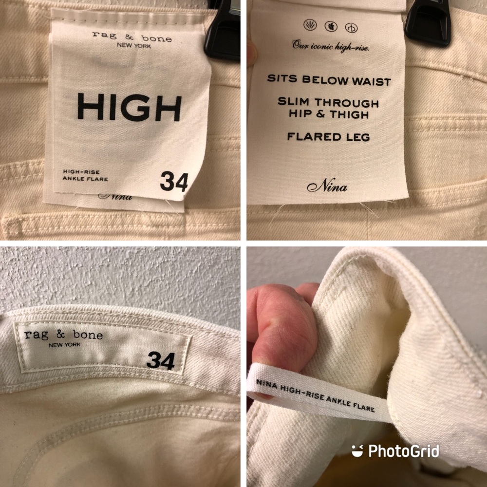 Rag & Bone Nina High Rise Ankle Flare Denim Jeans - Picture 10 of 13